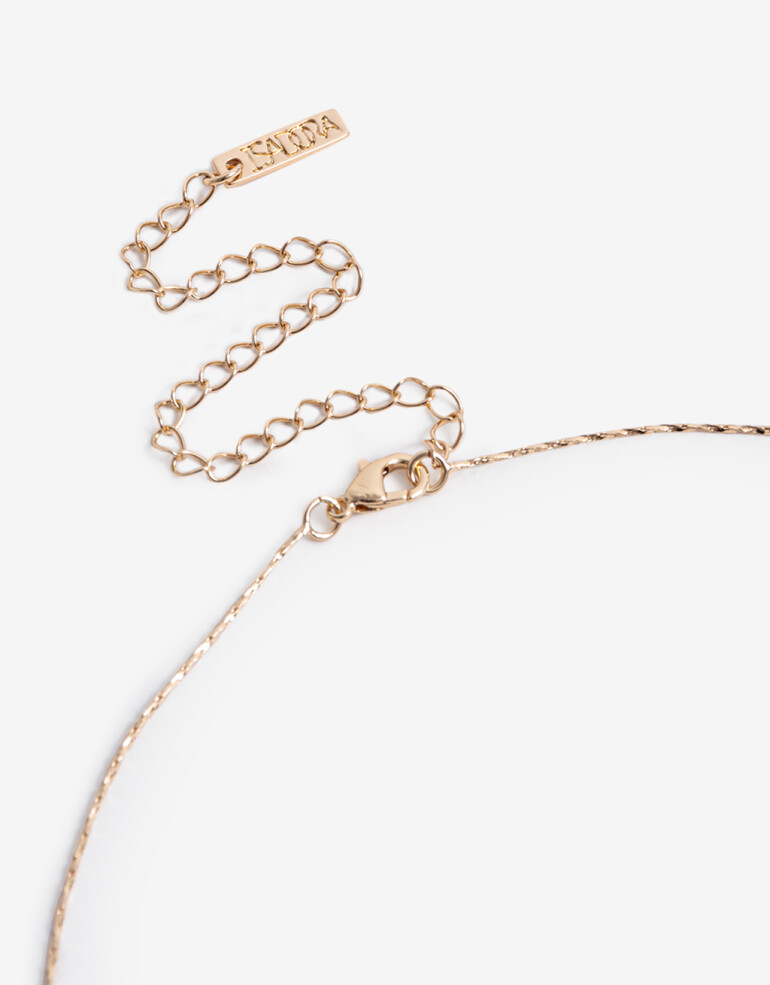 Cadena Corta con Dije Metal Cadena Corta Bañada En Oro - Dorado