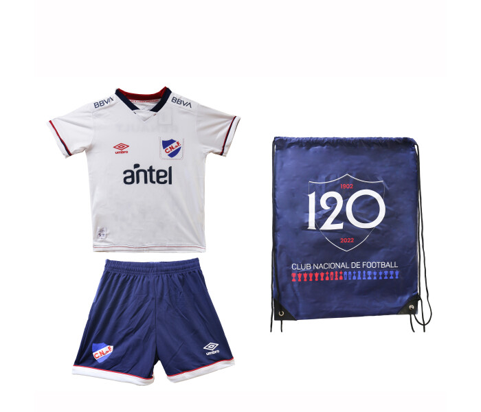 Set Camiseta y Short Junior NACIONAL Blanco/Azul/Rojo