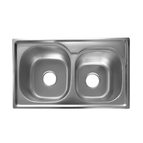 Pileta De Cocina Mate Dgc 68X38X20Cm Con Valvula Sifon Y Canastilla Acero 201- 0.7 De Espesor De Sobreponer 000