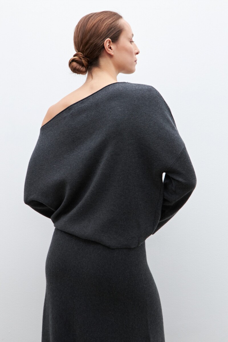 Sweater asimétrico gris melange