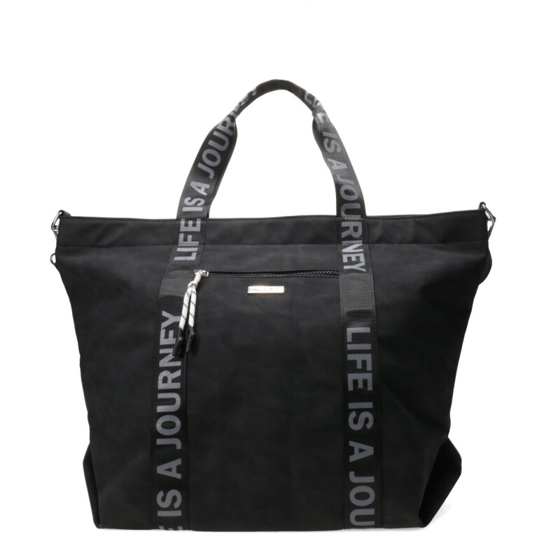 Bolso Miss Carol Ravi Con Asa Estampada Negro