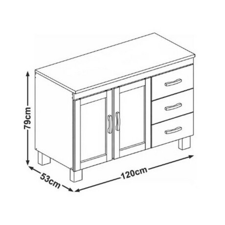 BAJO MESADA FINESTRA COBRE. 2 PUERTAS 3 CAJONES. COLOR CASTAÑO BAJO MESADA FINESTRA COBRE. 2 PUERTAS 3 CAJONES. COLOR CASTAÑO