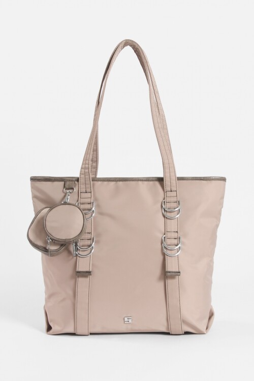 Shopper con monederos removibles beige