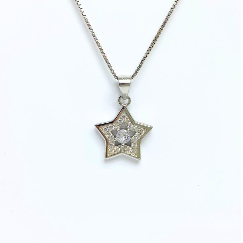 DIJE PLATA ESTRELLA CON CIRCONIAS L6dslf-01621x3