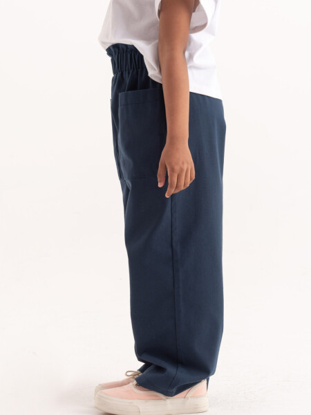 Pantalón ancho liso Azul