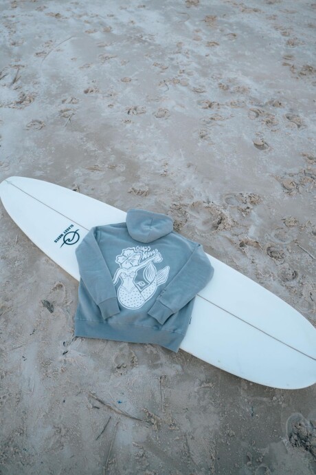 Hoodie Sirena Over Fit / Gris U