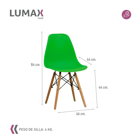 Silla De Comedor Eames Pack 4 Unidades Varios Colores Lumax Verde