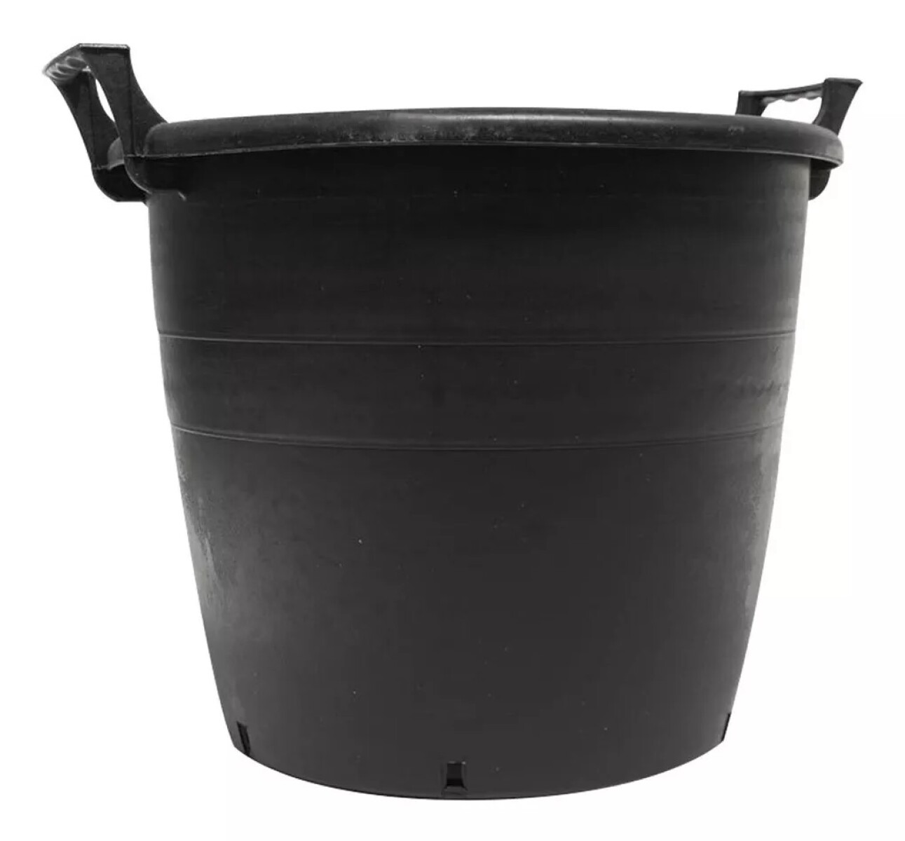 MACETA DE PLASTICO REDONDA NEGRA CON ASAS - 90L 