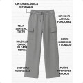 Pantalón Jogging Deportivo Tipo Cargo Gris Claro