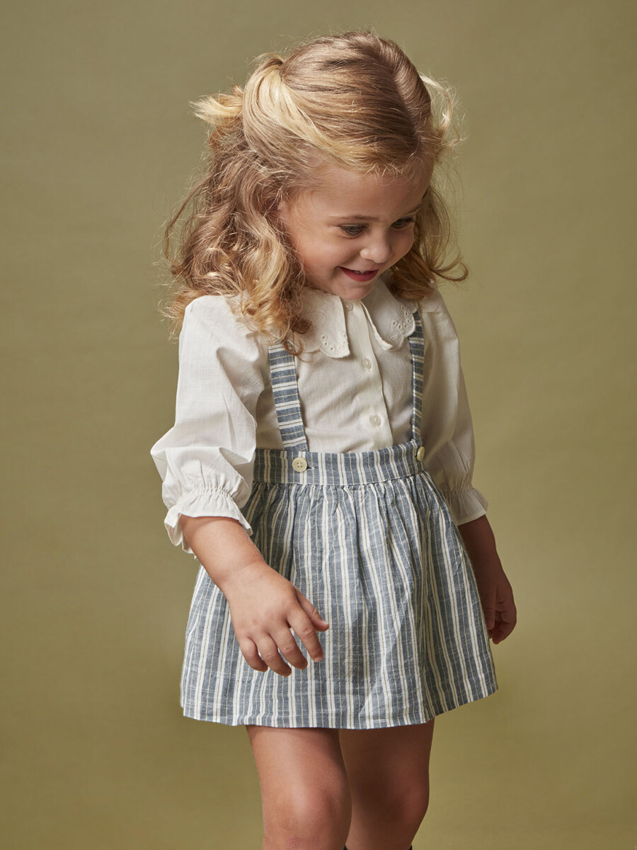 Blusa Cuello Ondas Blanco Roto