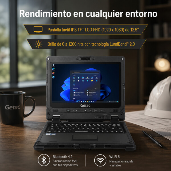 Notebook Gatec K120 Robusta Para Trabajo I5 16gb 256gb NOTEBOOK RFPL GETAC K120 I5/16/256/12/TS
