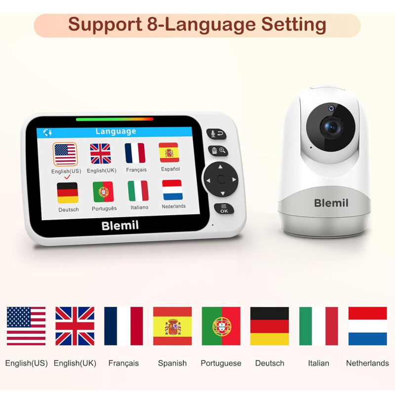 Baby Call con cámara Blemil 5" HD Visión Nocturna Baby Call con cámara Blemil 5" HD Visión Nocturna