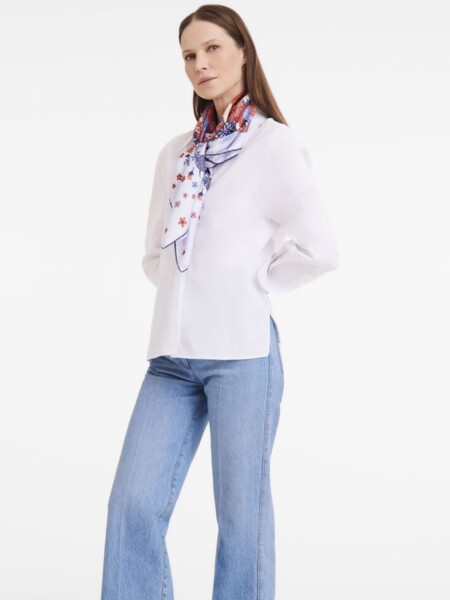 Longchamp -PAÑUELO DE SEDA Azul