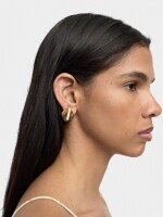 Pendientes Redondos De Efecto Carey marron