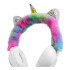 Auriculares Unicornio Cableado Afelpado Arcoíris Infantil Variante Color Blanco