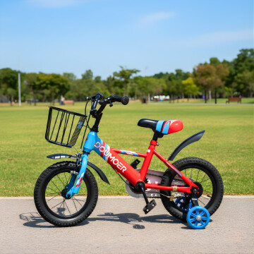 Bicicleta Infantil Doumoer R12 Canasto Rueditas Guardabarros Rojo 1