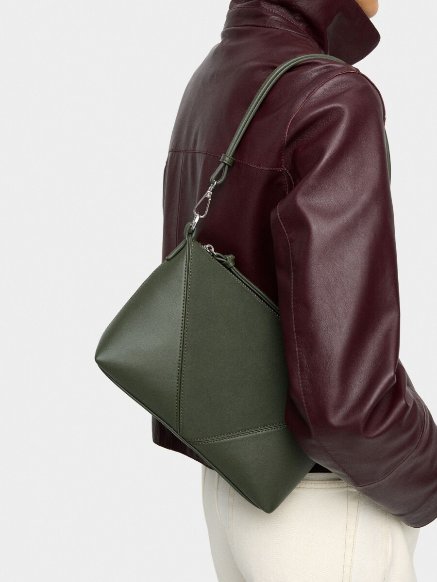 Bolso Bandolera Contraste De Texturas verde