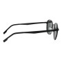 Lentes De Sol Ultralight Redondo De Acero Inoxidable Negro/Negro
