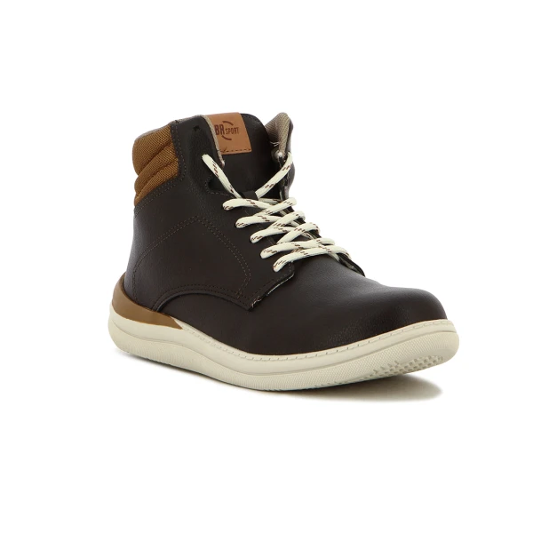 Br Sport Botin Casual Acordonado Cafe-caramelo
