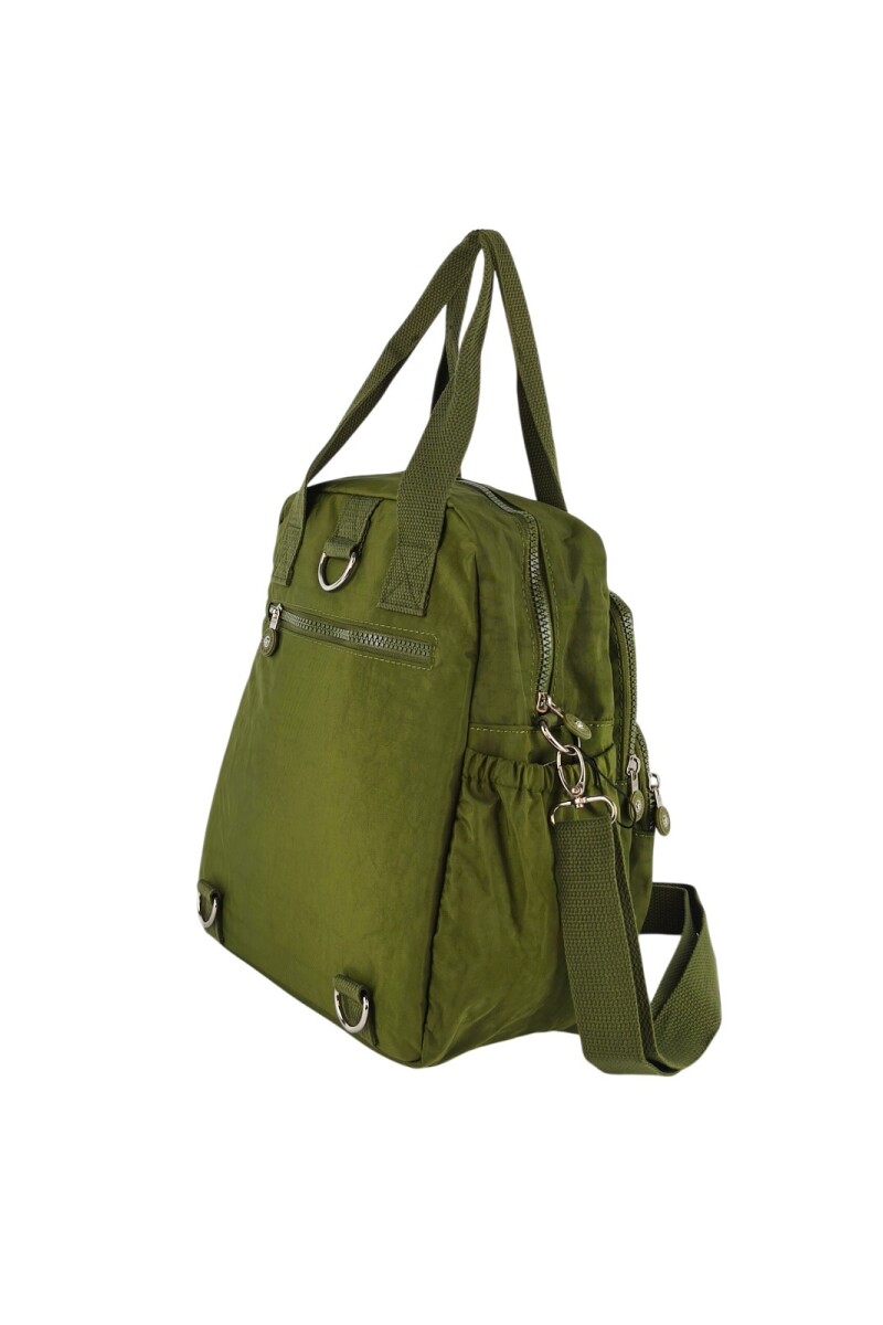 Bolso mochila y morral verde