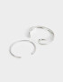Pulseras Rígidas Sets Metal Pulseras Rígidas De Metal - Plateado