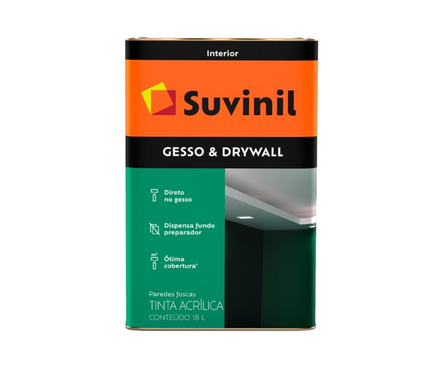 Pintura acrílica para yeso Drywall Suvinil 18L 