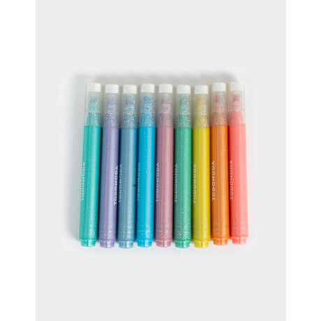 Set De 9 Resaltadores Con Glitter Combinacion Multicolor