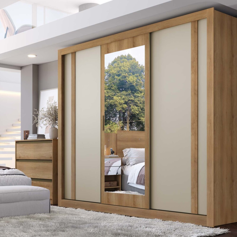 PLACARD ROPERO 3 PUERTAS MDP MARRON IBIZA FLEX