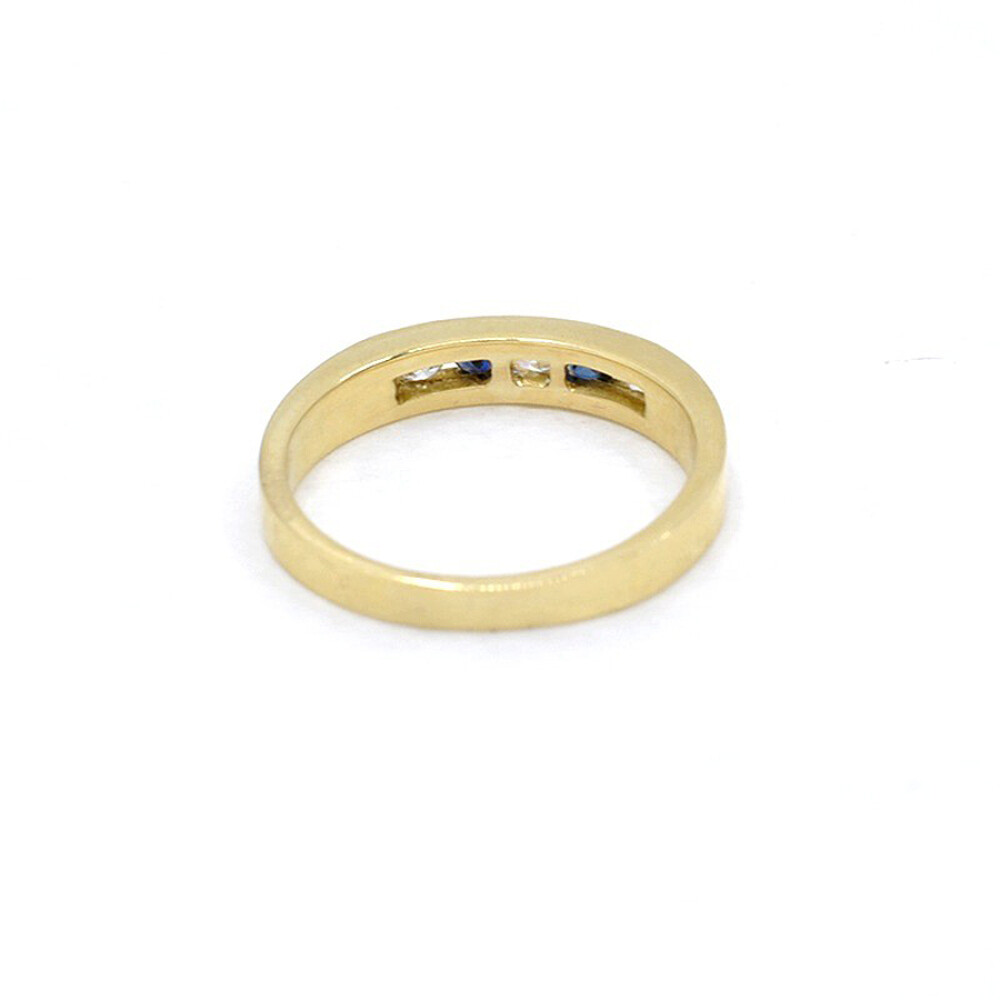 Anillo En Oro 18K Con Zafiros Y Brillantes Anillo En Oro 18K Con Zafiros Y Brillantes