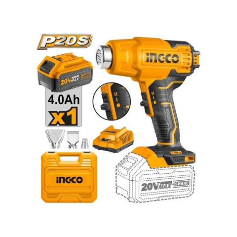 Pistola de calor 20V con bat. y cargador ING0876