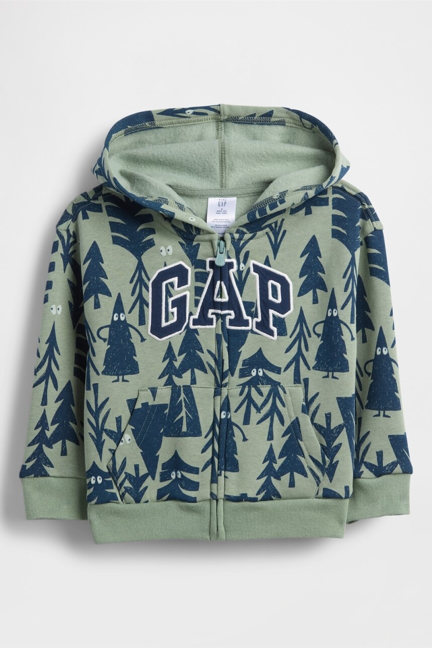 Canguro Con Cierre Logo Gap Toddler Niño Gasoline Green