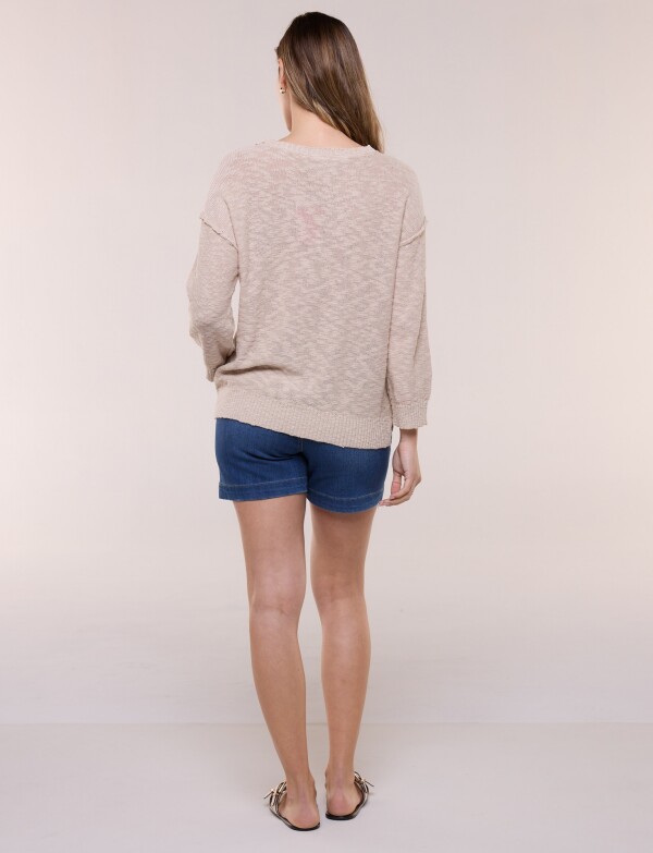 Buzo Algodón Textura BEIGE
