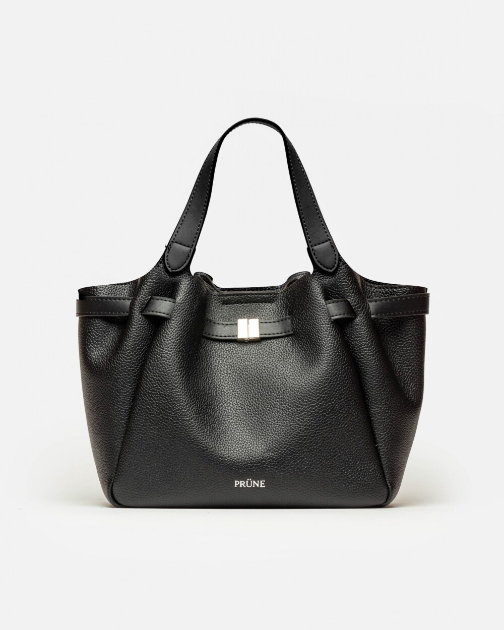 Cartera de mano Marble en efecto cuero graneado Negro
