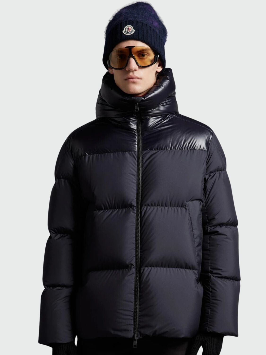 Moncler -Chaqueta impermeable con capucha rellena de plumas, Damavand Azul