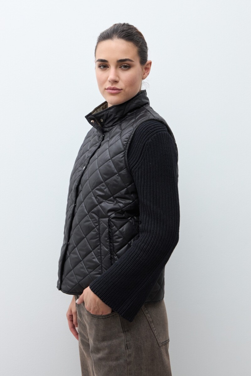 Chaleco capitoneado reversible verde oliva