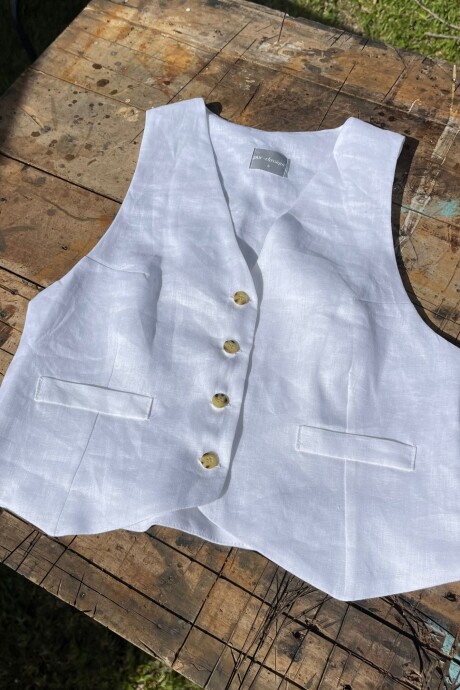 Avenue Vest Lino Blanco