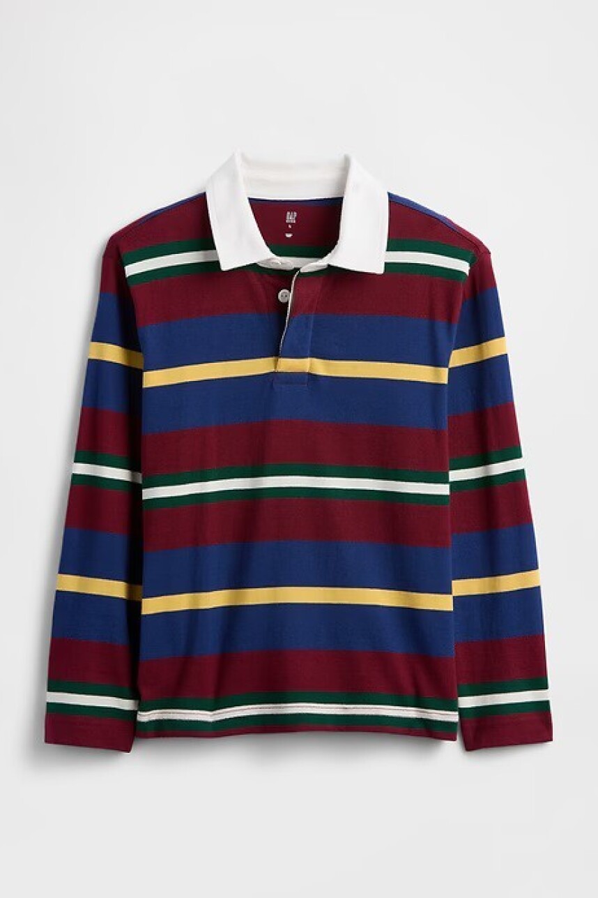 Remera Tipo Polo Rugby Niño Multi Stripe