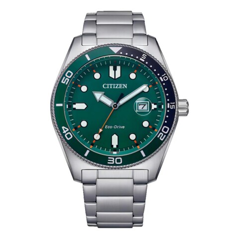 Reloj Citizen Eco-Drive AW1768-80X para hombre con correa de acero Verde