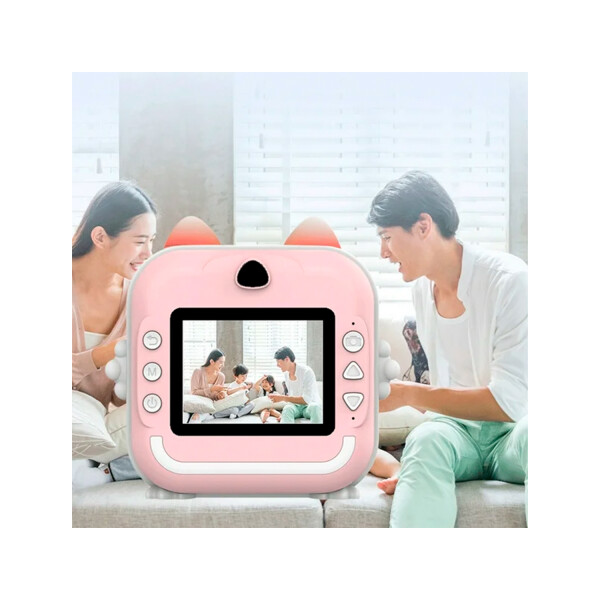 Camara Fotos Intantil Impresion Instantanea Digital Video Variante Color Rosa