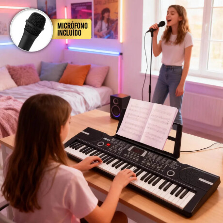 Órgano Musical Teclado Piano 61 Teclas Mozart Español Negro