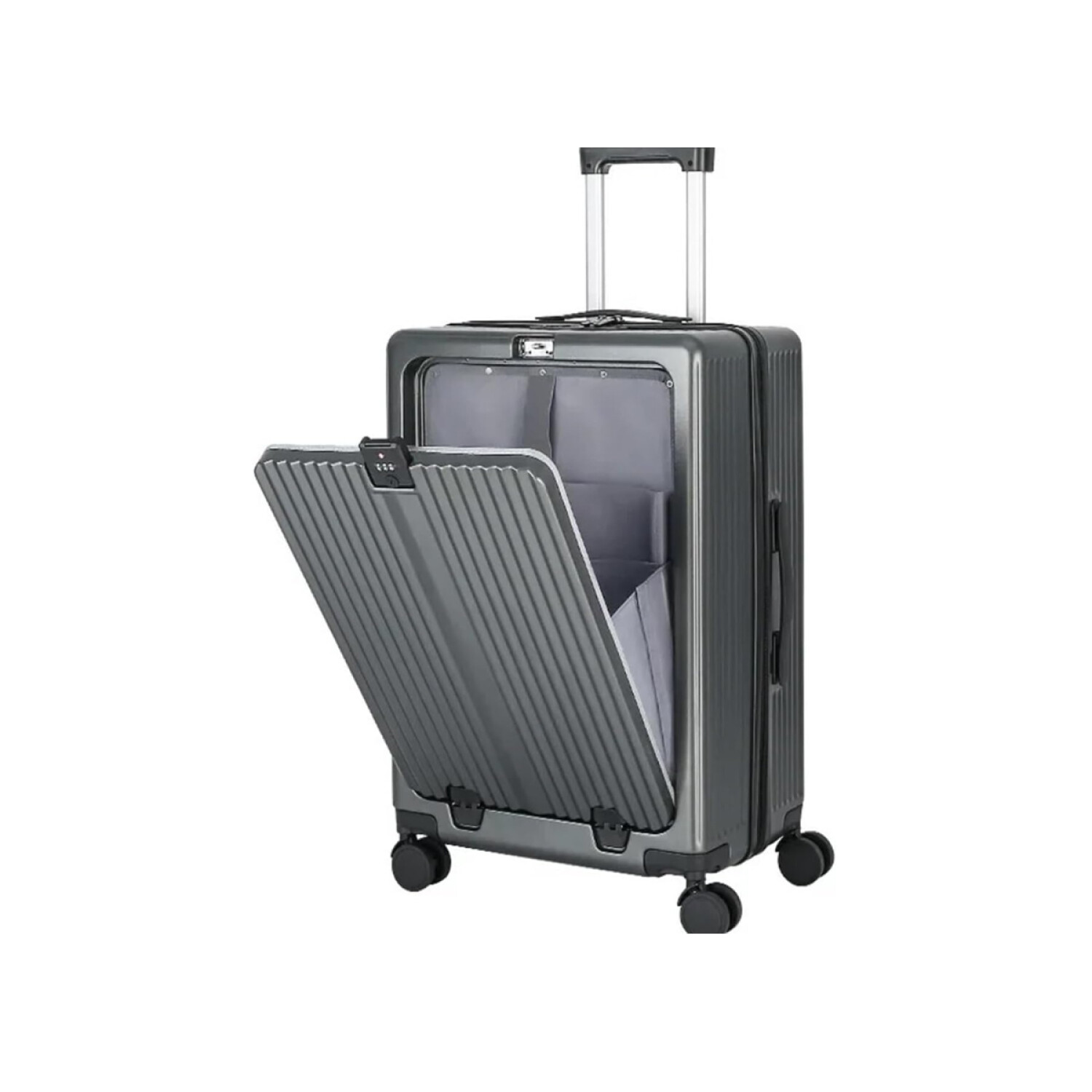Valija Rigida Valija Carry on rígida con bolsillo exterior - Gris — Mis Petates
