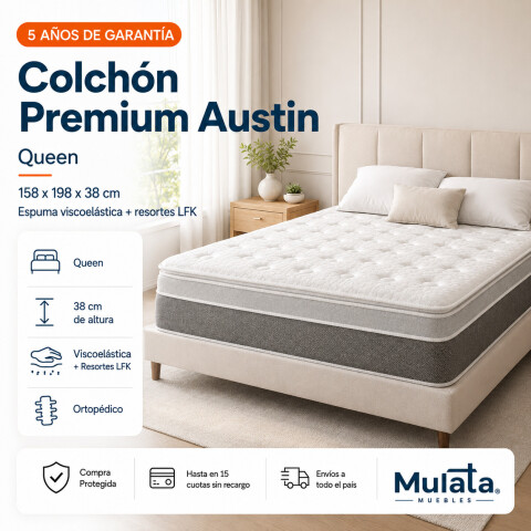 Colchón Queen Austin Espuma Premium Colchón Queen Austin Espuma Premium