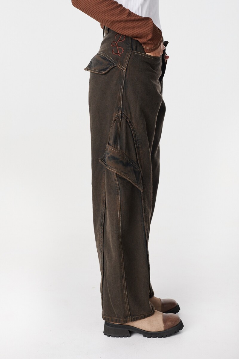 Jean Task Marron Washed