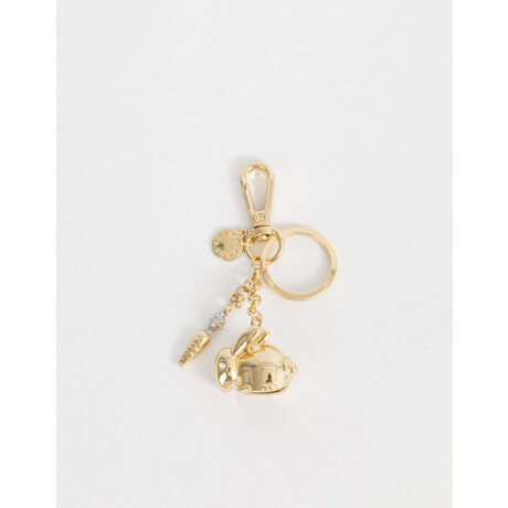 Llavero Y Charm De Conejo Dorado