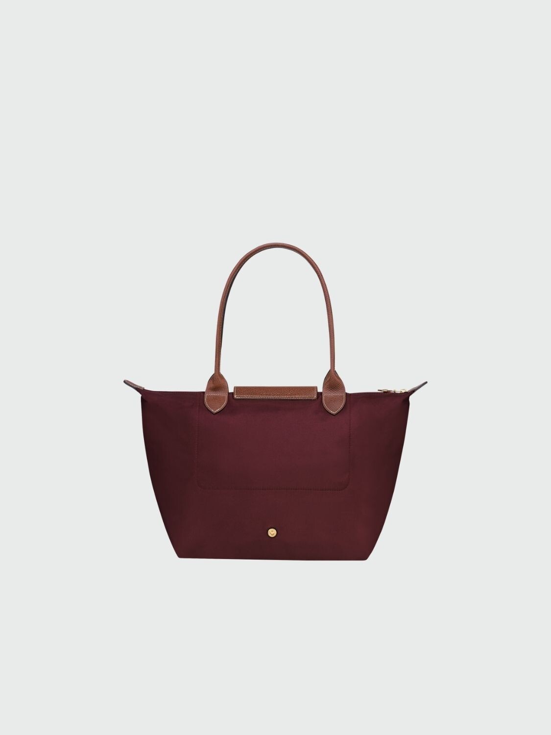 Longchamp -Cartera Longchamp plegable de nylon con cierre y asa larga, Le pliage M Bordó