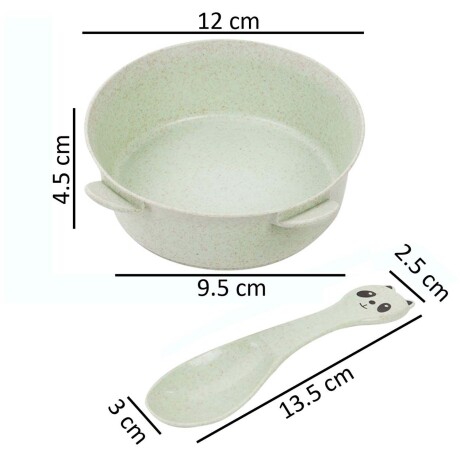 Set de Bowl Tazón y Cuchara para Comida Bebé en Plástico Azul