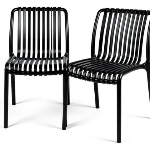 Silla Comedor Cocina Vetro Isabelini Interior Exterior Negro 1