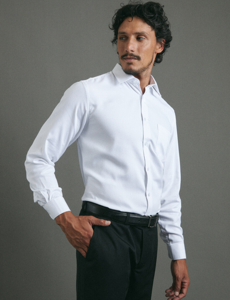 CAMISA HARRINGTON LABEL - Blanco 