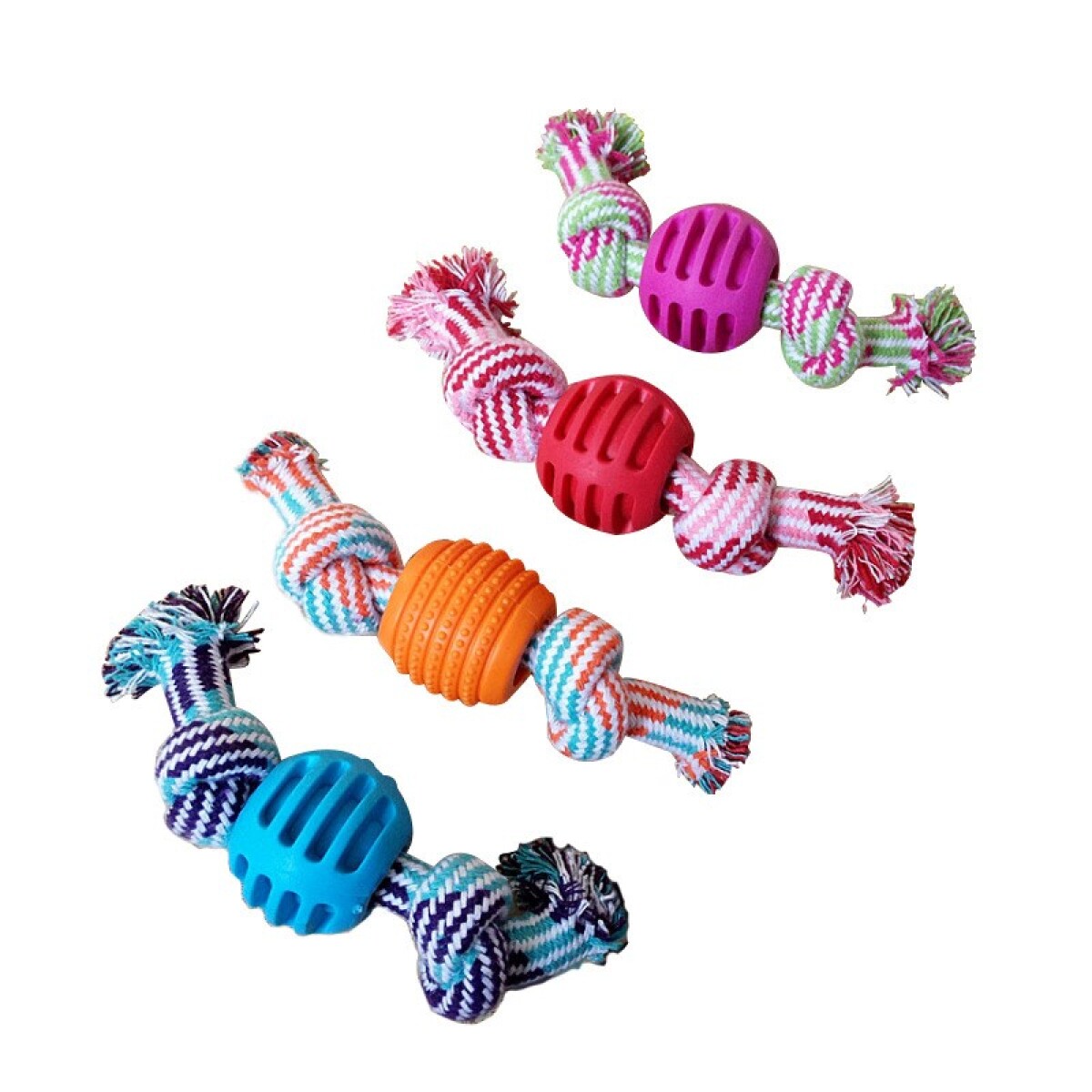 JUGUETE PARA PERRO CUERDA/PELOTA - MULTICOLOR 