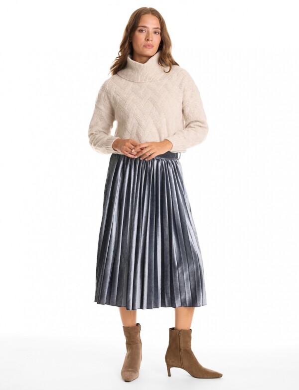 Falda Velvet GRIS AZULADO